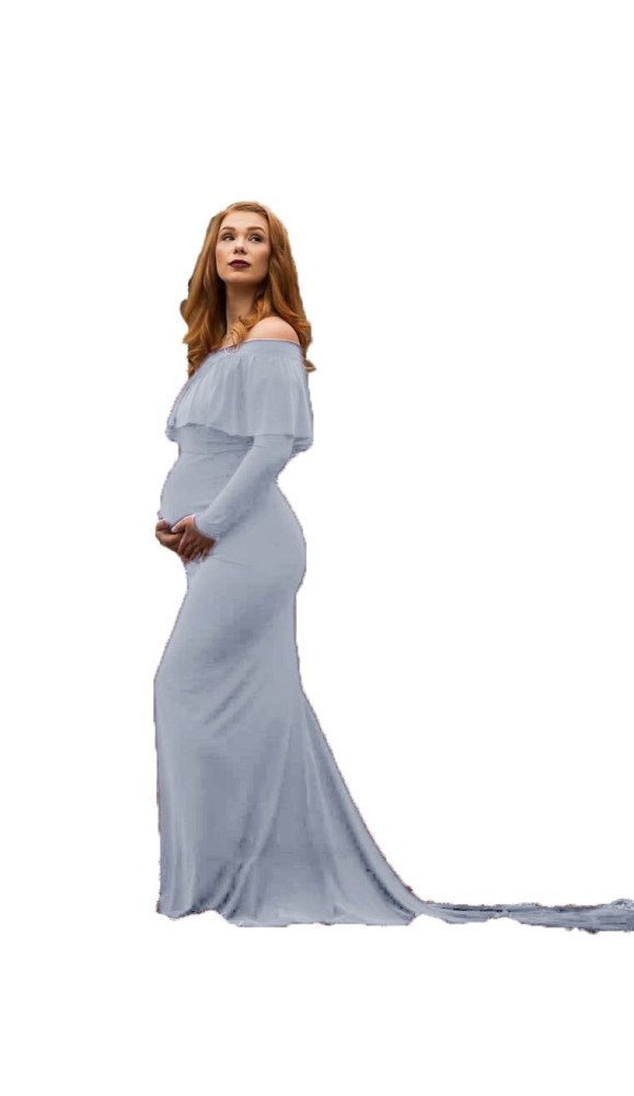 Sexy Shoulderless Maternity Photography Props Dresses Lace Long Pregnancy Dress Maxi Gown For Pregnant Women Photo Shoot Clothes