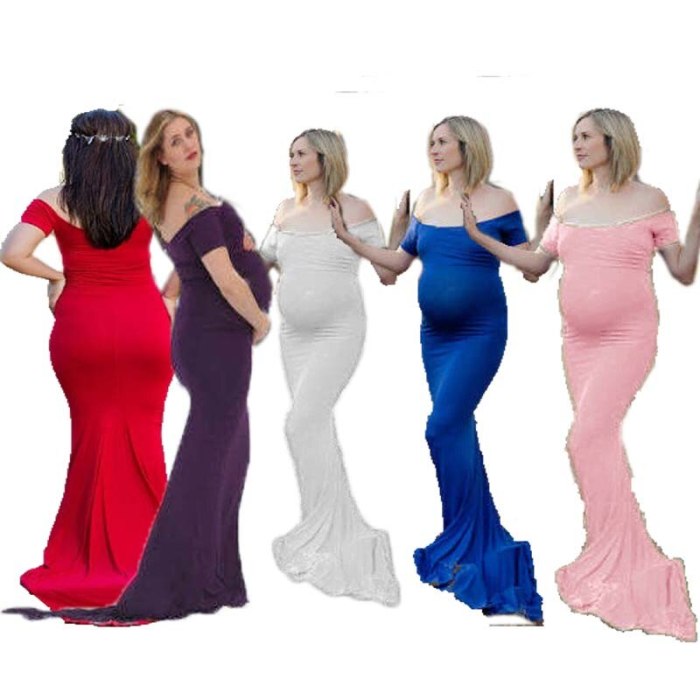 Shoulderless Maternity Dresses For Photo Shoot Clothes Maternity Photography Props Pregnancy Dress Photography Maxi Vestidos