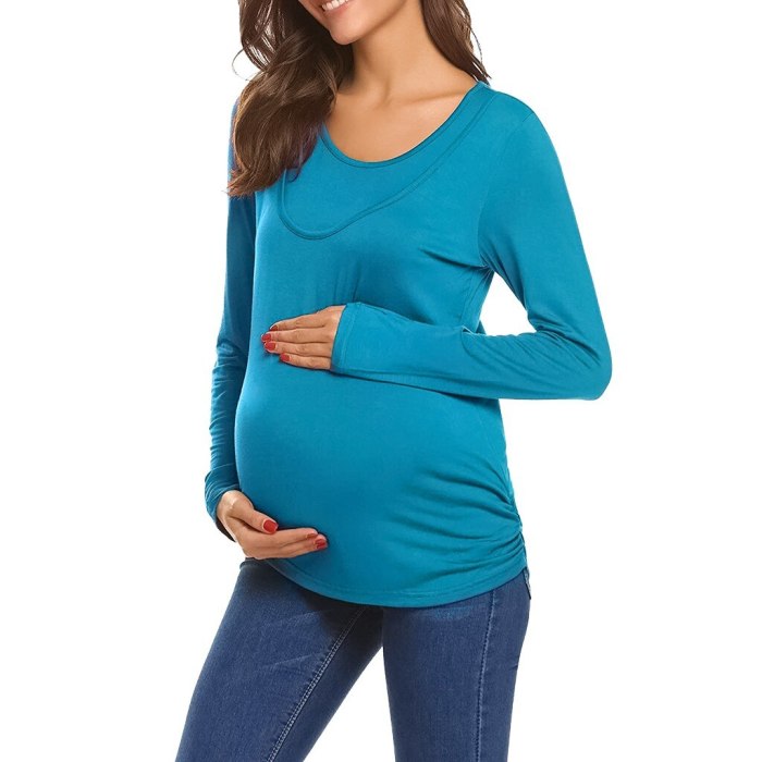 Fashion New Women's Maternity Long Sleeve Comfy Nursing Tops T-Shirts For Breastfeeding