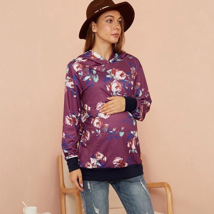2021 hot style fashion printing multifunctional mother breastfeeding hooded sweater