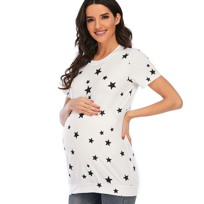 Women Short-sleeve Printing  Top Maternity T-shirt Plus Size Maternity Wear Women Clothes