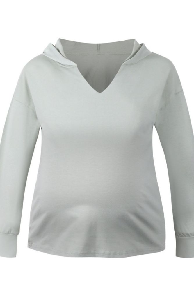 2021 Maternity Tops Pure Color Cotton Hoodies