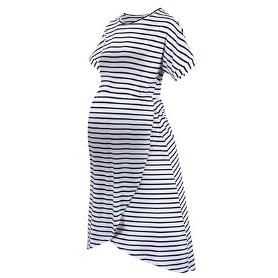 2021 New Arrival Summer Casual Striped Short-sleeve Nursing Dress for Woman