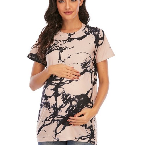 Woman Tshirts Summer New Round Neck Short Sleeve T Shirt Tops Digital Printing Pregnant Woman T-shirt Summer Plus Size
