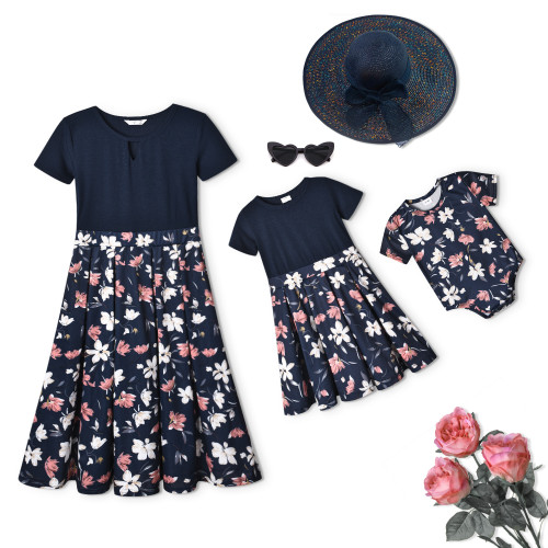 2021 Family Look Dress Mami Daughter Floral Print Dress Cute Dress