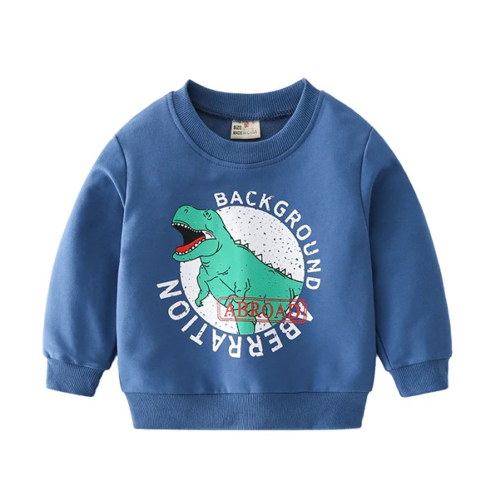 Dinosaur Boys Sweatshirts Toddler Fall Tops Tees Cotton Quality Soft Fabric Children Tshirt Kids Winter Clothes