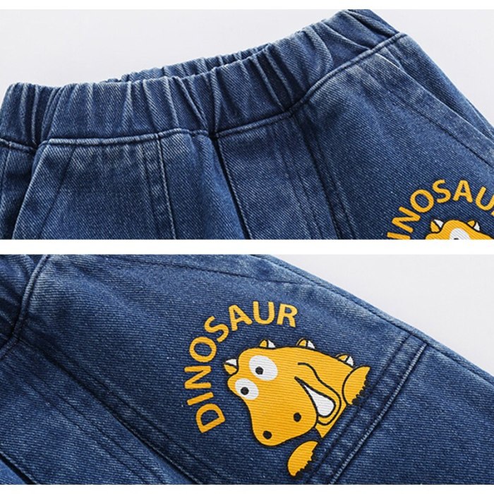 Boys Jeans Kids Cartoon Dinosaur Clothes Pants Denim Children's Clothing Baby Boy Casual Boy Long Trousers 1-7 Years