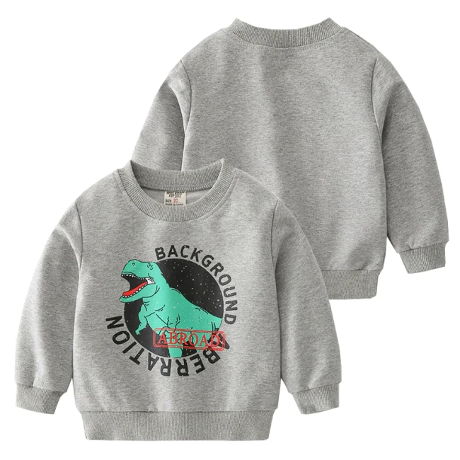 Dinosaur Boys Sweatshirts Toddler Fall Tops Tees Cotton Quality Soft Fabric Children Tshirt Kids Winter Clothes