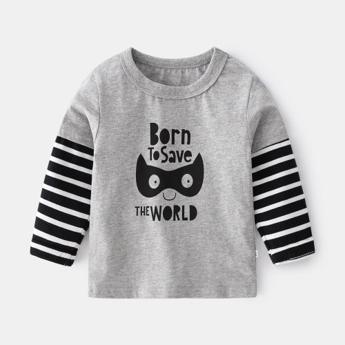 2-7T Toddler Kid Baby Boy Girl Clothes Spring Summer Top Striped Long Sleeve Print Cute T Shirt Sweet Cotton Tee Infant Outfit