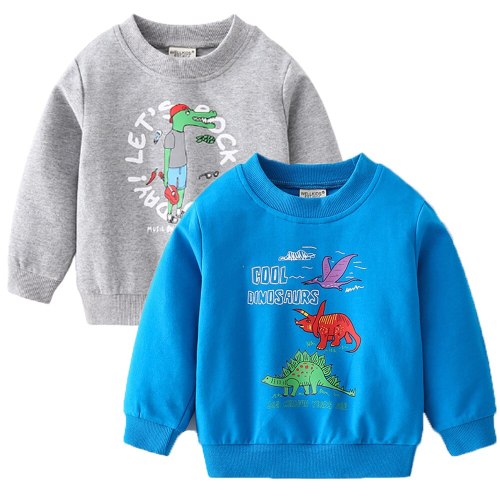 2021 Spring New Boy Cute Cartoon Pullover Sweater Printing Trend Fashion Long-Sleeved Shirt Children Clothing Baby Boys Sweater
