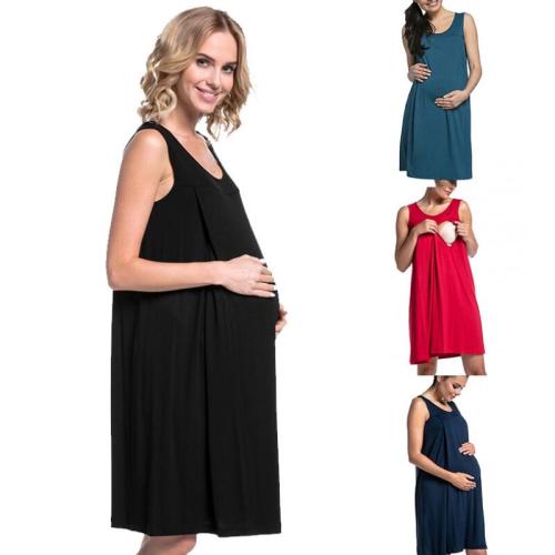 New Fashion Women Pregnant Maternity Pregnancy Nursing Summer Sleeveless Maternity Breastfeeding Dresses For Pregnancy Women
