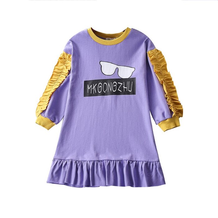 3-10 years High quality girl dress 2021 spring new fashion casual active full sleeve  kid children girl clothing princess dress