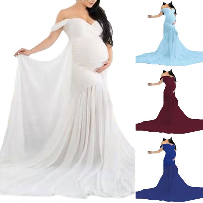 Long Maternity Photography Dresses Women Clothing V Neck Maternity Dresses for Photo Shoot Solid Pregnancy Dress Maternity