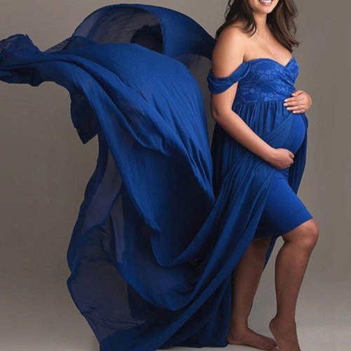 Elegant Maternity Dresses For Photo Shoot Chiffon Pregnancy Dress Photography Prop Maxi Gown Dresses For Pregnant Women Clothes
