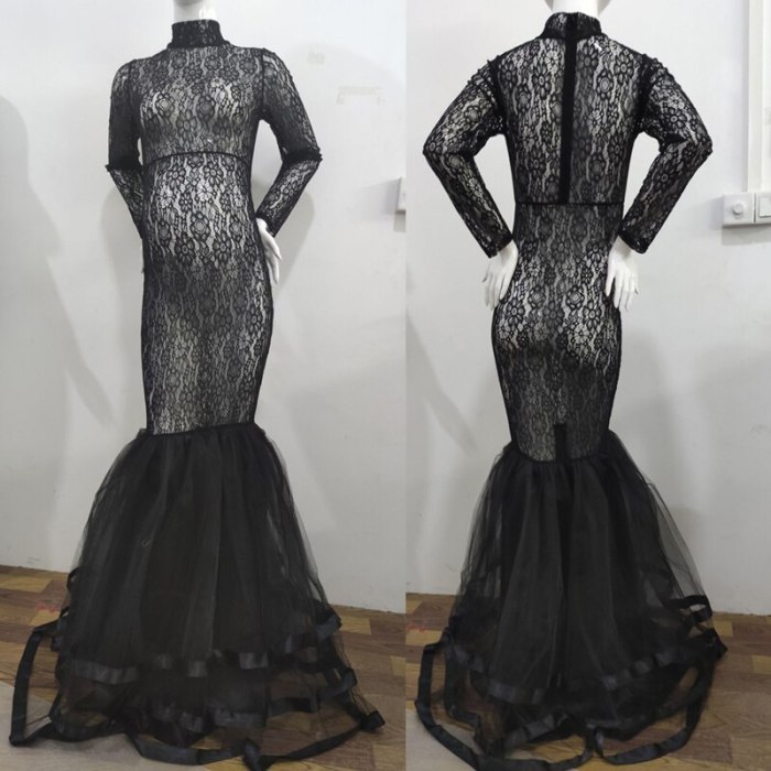 2021 Long Sleeve Maternity dresses Lace Maxi Dress Photography Props Dresses splice Mesh pregnancy Dress For Photo Shoot Clothes