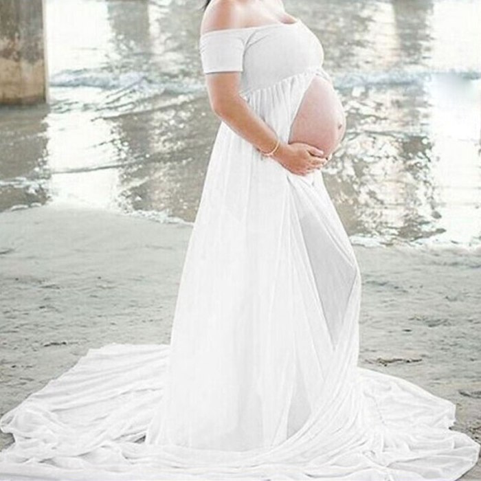 Maternity Dresses For Photo Shoot Long Maxi Gown Evening Pregnancy Dress Photography Props Pregnant Women Baby Shower Dress