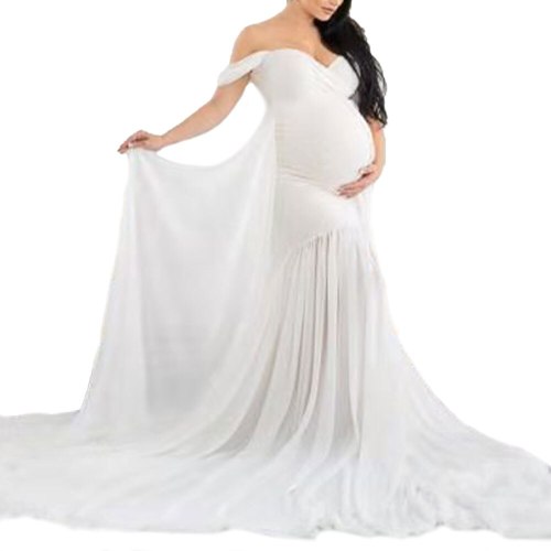 Long Maternity Photography Dresses Women Clothing V Neck Maternity Dresses for Photo Shoot Solid Pregnancy Dress Maternity