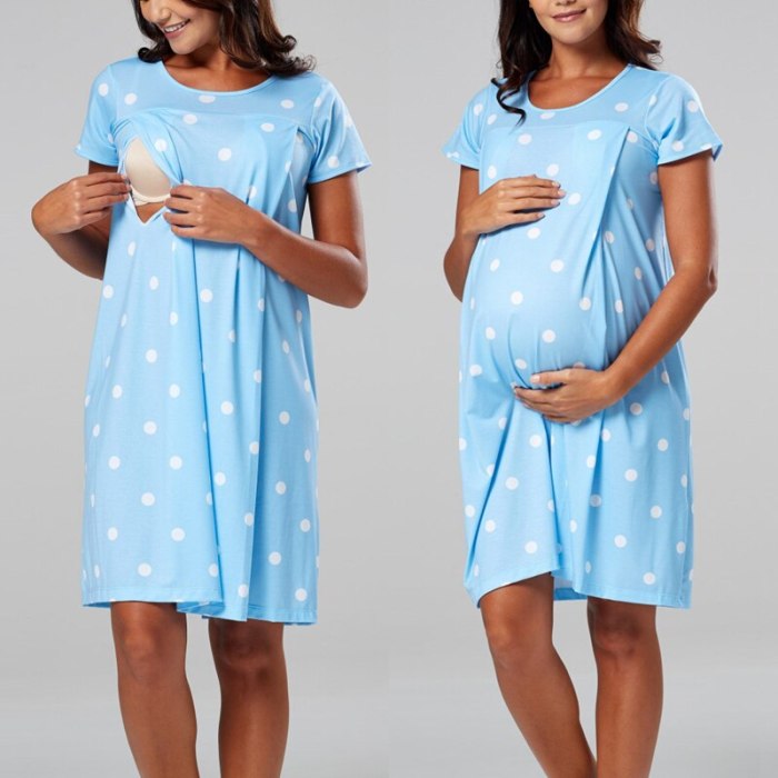 Maternity Pajamas Nightgown Breastfeeding Dress Childbirth Nursing Pajamas Pregnant Women Nightwear For Breastfeeding Sleepwear