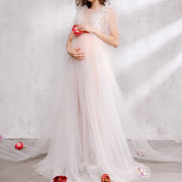 Romantic Elegant Long Fairy Trailing Dress Pregnancy Maternity Pregnant Dress Women Fashion Maternity Photography Props Clothes