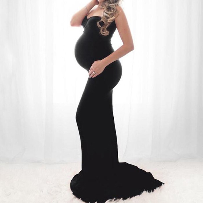 Sexy Shoulderless Maternity Dresses For Photo Shoot Maxi Gown 2021 Summer Women Pregnant Photography Props Long Pregnancy Dress