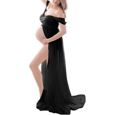 2021 New Hot White Sexy Maternity Dresses for Photo Shoot Photography Props Women Pregnancy Dress Lace Long Strapless Maxi Dress