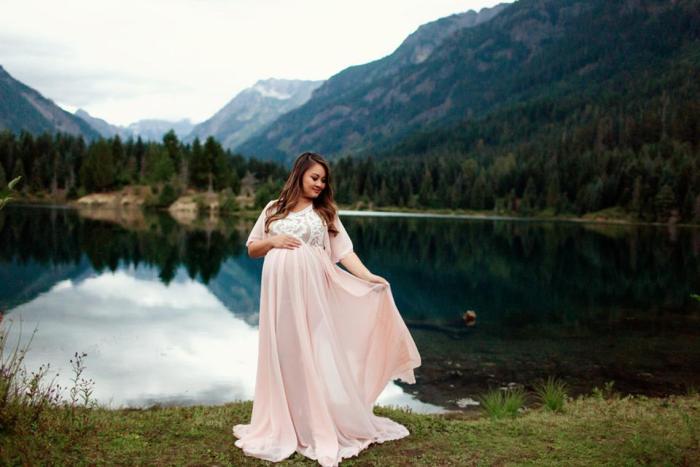 Lace Maternity Gown Photography Long Maternity Dress for Photo Shoot Maternity Wedding Baby Shower Dress Maternity Photo Shoot