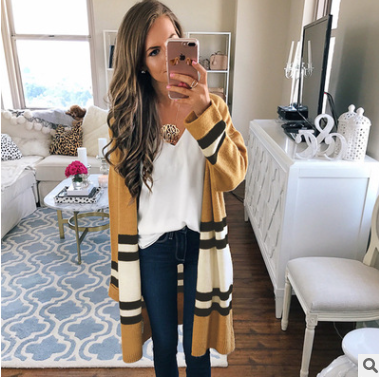 Long Sleeve Knitted Cardigan New Autumn Winter Long Casual Cardigans Female Coat Loose Outwear Women Sweater