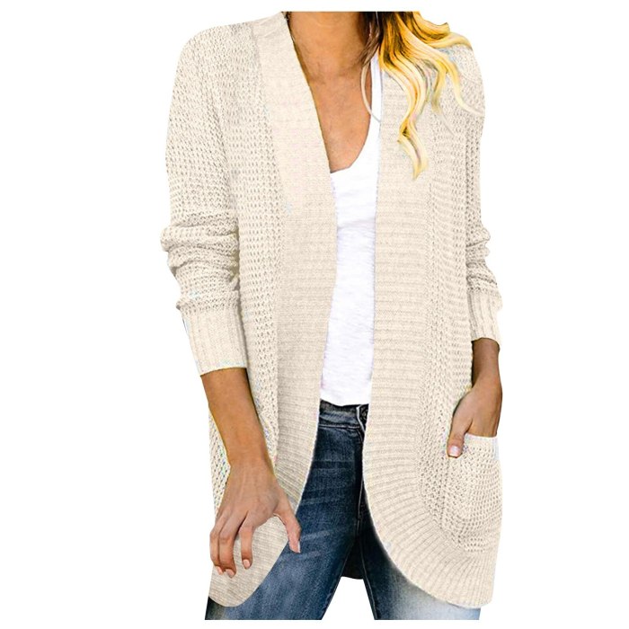 Solid Color Women Casual Knitted Long Cardigan For Womens Autumn 2021 Female Long Sleeve Gray Knit Cardigans Woman Black Sweater