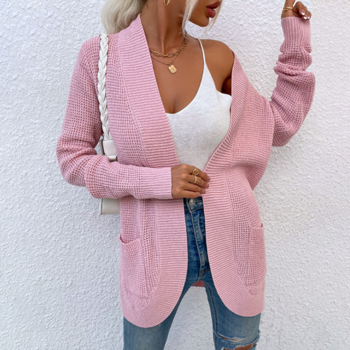 Korean Style Clothes Sweater Winter Pocket Knit Cardigan Jacket Women Vintage Cardigan Tops 2021 Sweaters for Women Fashion