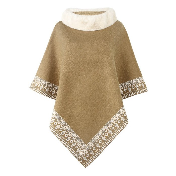 2021 autumn and winter new products cross-border women's European and American fur collar cape shawl jacket