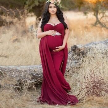 Maternity Dresses For Photo Shooting Red Pregnancy Maternity Photography Props Sleeveless Party Formal Evening Dress Vestidos