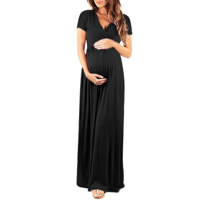 2021 new Women Pregnancy Fashion elegant V-neck Short Sleeve Dress Maternity maternity dresses for photo shoot pregnant clothes