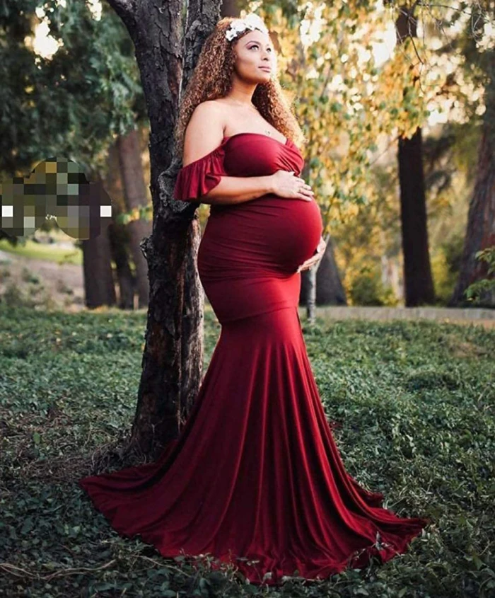Maxi Maternity Gown For Photo Shoots Cute Sexy Maternity Dresses Photography Props 2020 Women Pregnancy Dress Plus Size