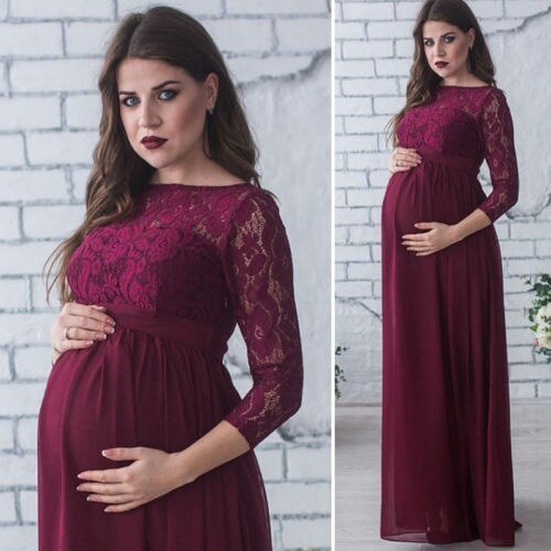 Pregnant Mother Dress Maternity Photography Props Women Pregnancy Clothes Lace Dress For Pregnant Photo Shoot Clothing