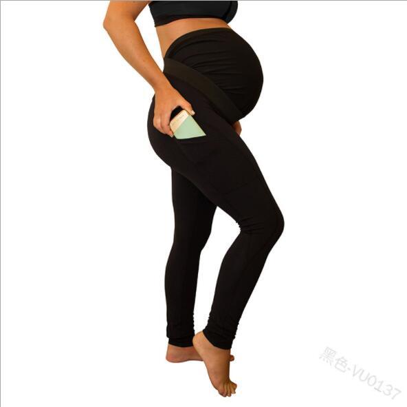 New Maternity Pregnancy Waist Solid Leggings Seamless Pants Stretch Trousers