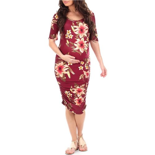 2021 New Summer Maternity Flower Dress Pregnant Women Tank Dress Mama Pregnancy Floral Dresses Casual Flower Women Dress