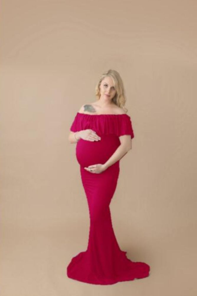 Pregnant women blue Red Maternity Dresses Photography Props Elegant Pregnancy Clothes Maternity Dresses For pregnant Photo Shoot