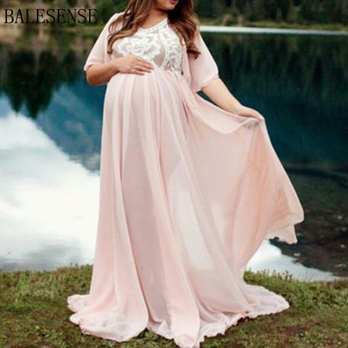 Lace Maternity Dresses for PhotoShoot Summer Short Sleeve Maxi Pregnancy Dress Photography Pregnant Women Baby Shower Long Dress