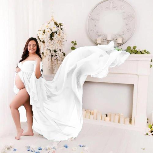 Maternity Dresses For Photo Shoot Chiffon+Cotton Pregnancy Dress Photography Props Maxi Gown Dresses For Pregnant Women Clothes