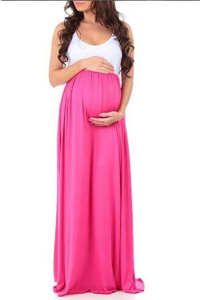 Clothes for Pregnant Women Dress Long Nursing Pregnancy Solid Tank Dress Flower photography Clothing Party Maternity dresses