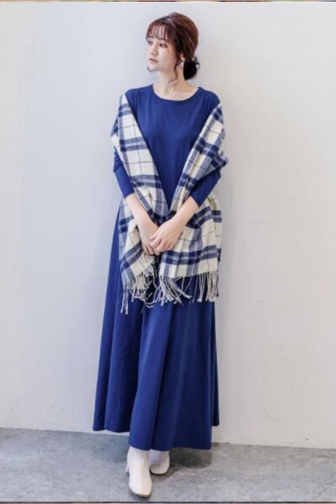 Japan Style Casual Dress Women Autumn New O Neck Long Sleeve Loose Basic Dresses Daily Life Simple Fashion Vestidos