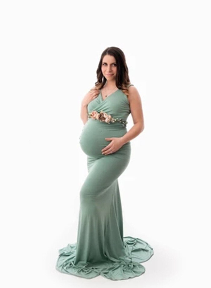 Pregnancy Photo Shooting Long Dress Baby Shower Dress For Pregnant Women Gowns Maternity Photography Cotton Maxi Dress Vestidos