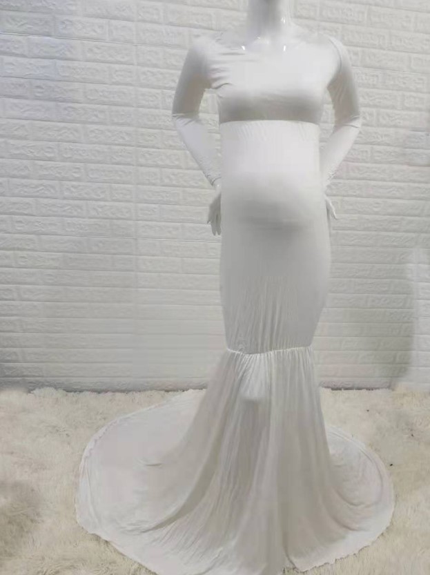 Maternity Off Shoulder Floor-Length Gorgeous Dress