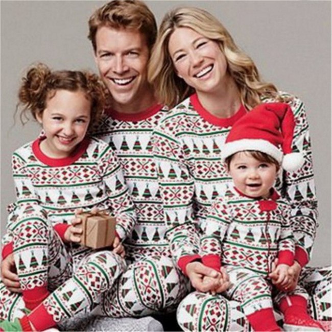 Family Matching Christmas  Adult Dad Mom Kids Sleepwear Clothes Christmas Look Nightwear Xmas Family Clothing Sets Outfit