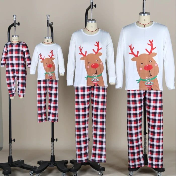 Christmas Family  Sets 2021 Xmas Adult Kid Sleepwear Costumes For New Year 2022 Girl Baby Home Suit Homewear Clothes Pants