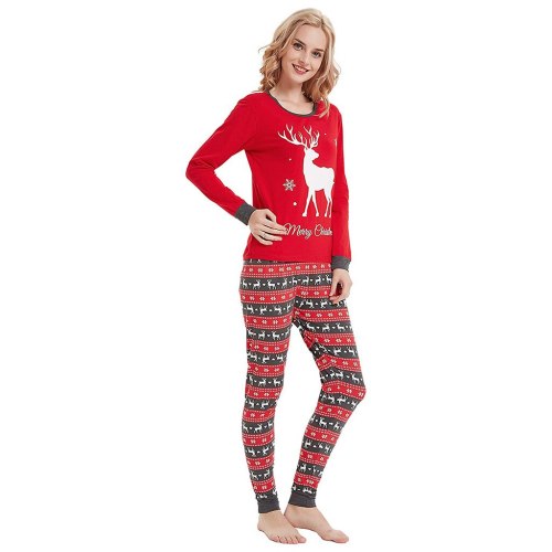 Cotton Xmas Moose Fairy Christmas Family Matching  Set Adult Kids Sleepwear Nightwear Pjs Photgraphy Prop Party Clothing