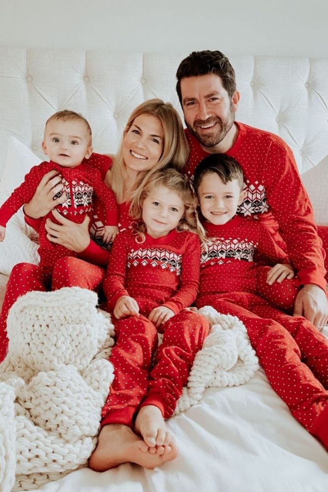 Merry Christmas Family Matching Outfits Santa Trees Printed Family Pajamas Set Adults Kids Mom Mum & Baby Pajama Set Family Look