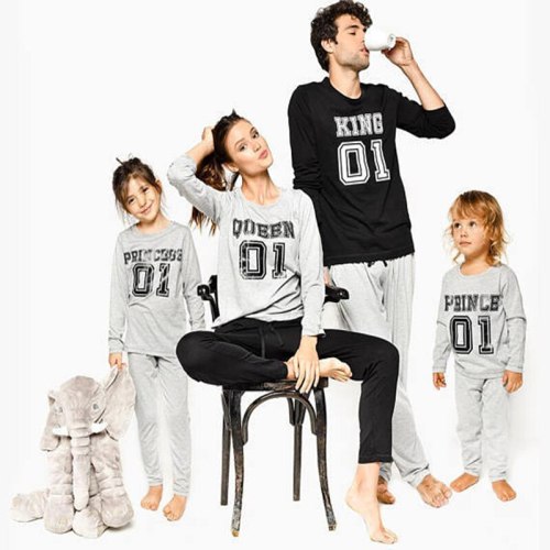 Christmas Family Clothes Sets Long Sleeve Letters Parent-child Pajamas Suit Baby Boys T-shirt Toddler Girls Kids Romper Outfit