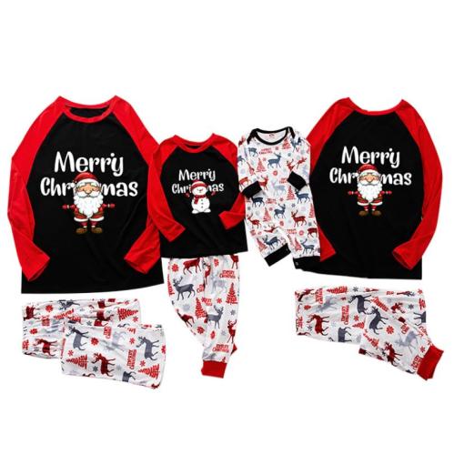 2021 Autumn Winter Casual Christmas Day Family Matching Outfits Sets Santa Claus Printing Clothing Family Pajamas Sets Home Wear