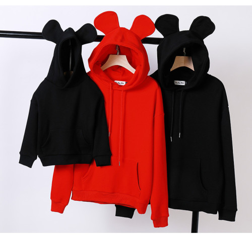 2021 New Fashion Sport Hoodies Family Matching Outfits Solid Sweatshirts for Baby Clothes Hooded Toddler Clothes For Girls Boys